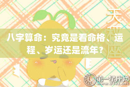 八字算命：究竟是看命格、运程、岁运还是流年？