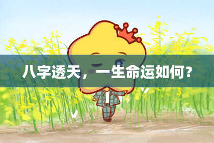 八字透天，一生命运如何？