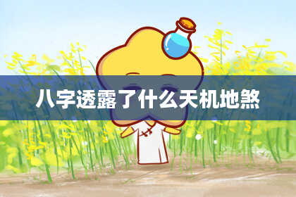 八字透露了什么天机地煞