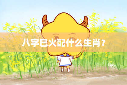 八字巳火配什么生肖？