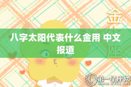 八字太阳代表什么金用 中文报道