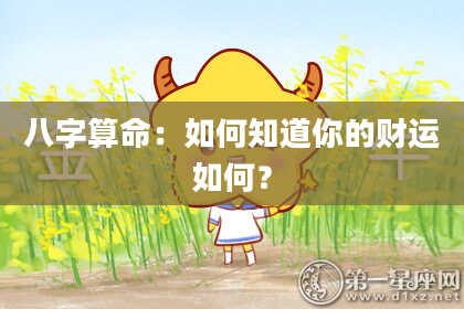 八字算命:如何知道你的财运如何?