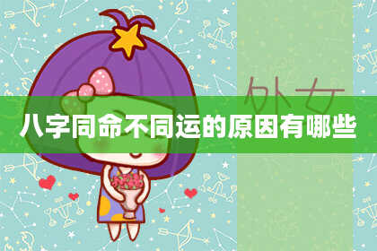 八字同命不同运的原因有哪些