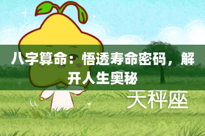 八字算命：悟透寿命密码，解开人生奥秘