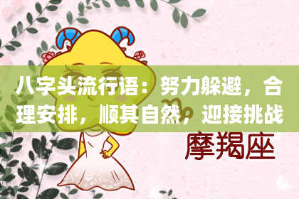 八字头流行语：努力躲避，合理安排，顺其自然，迎接挑战