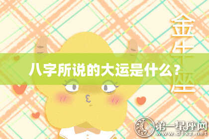 八字所说的大运是什么？