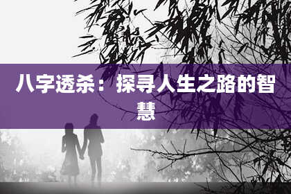 八字透杀：探寻人生之路的智慧