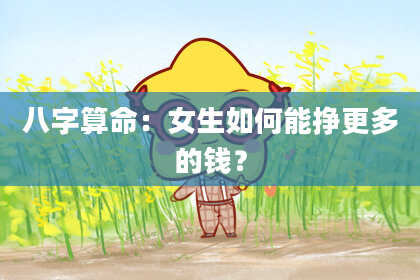 八字算命：女生如何能挣更多的钱？