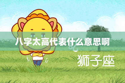 八字太高代表什么意思啊
