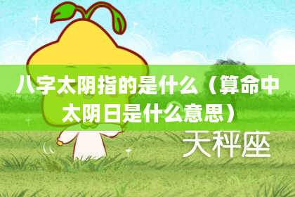 八字太阴指的是什么（算命中太阴日是什么意思）