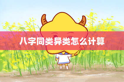 八字同类异类怎么计算