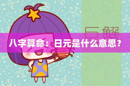 八字算命：日元是什么意思？