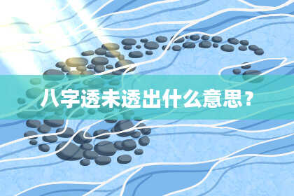 八字透未透出什么意思？