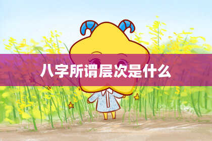 八字所谓层次是什么