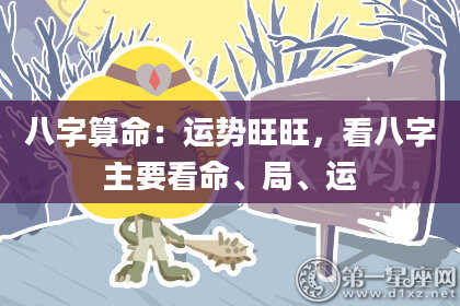 八字算命：运势旺旺，看八字主要看命、局、运