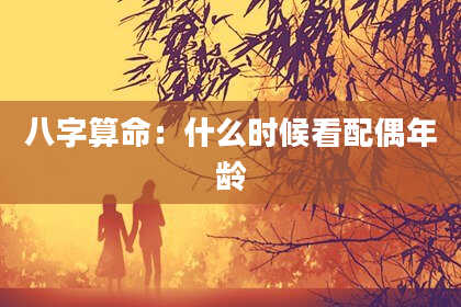 八字算命:什么时候看配偶年龄