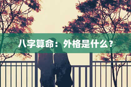八字算命：外格是什么？