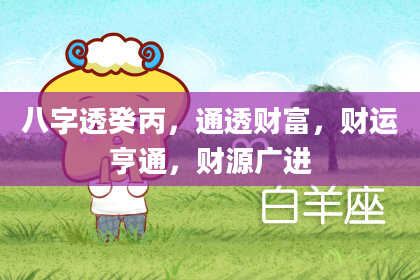 八字透癸丙，通透财富，财运亨通，财源广进
