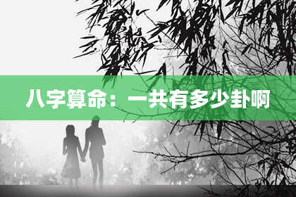 八字算命：一共有多少卦啊