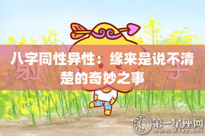 八字同性异性：缘来是说不清楚的奇妙之事