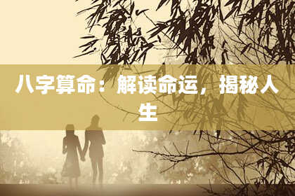 八字算命：解读命运，揭秘人生