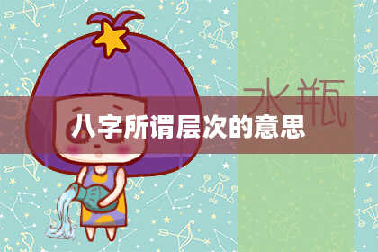 八字所谓层次的意思