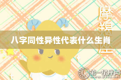八字同性异性代表什么生肖