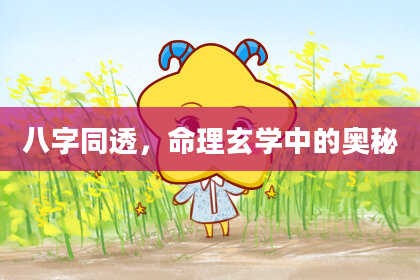八字同透，命理玄学中的奥秘
