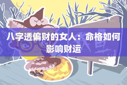 八字透偏财的女人：命格如何影响财运
