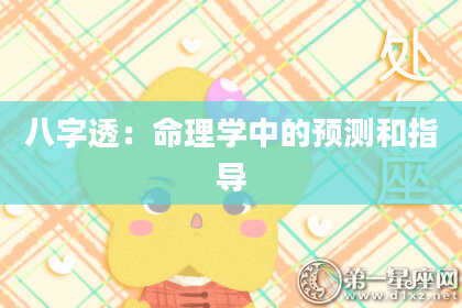 八字透：命理学中的预测和指导