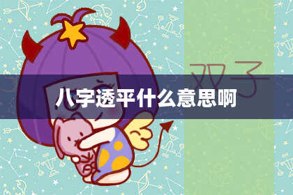 八字透平什么意思啊