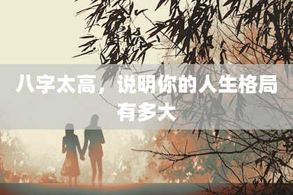 八字太高，说明你的人生格局有多大