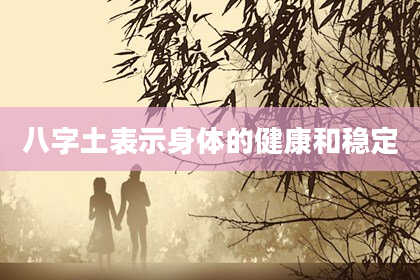 八字土表示身体的健康和稳定
