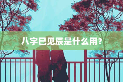 八字巳见辰是什么用?
