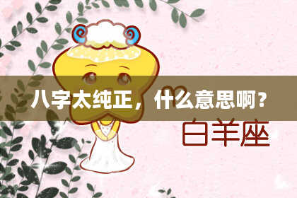 八字太纯正，什么意思啊？