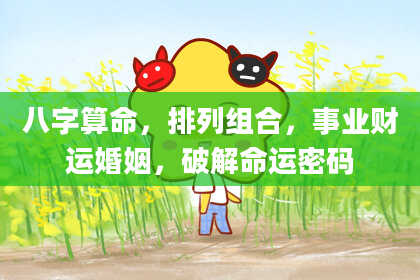 八字算命,排列组合,事业财运婚姻,破解命运密码
