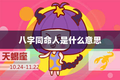 八字同命人是什么意思