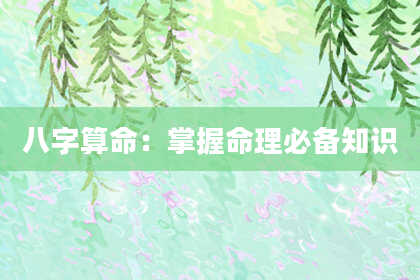 八字算命：掌握命理必备知识