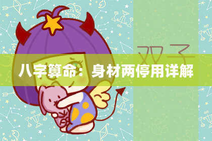 八字算命:身材两停用详解