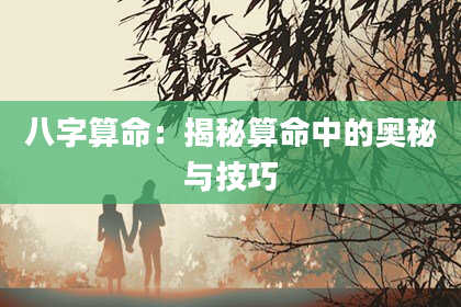 八字算命：揭秘算命中的奥秘与技巧
