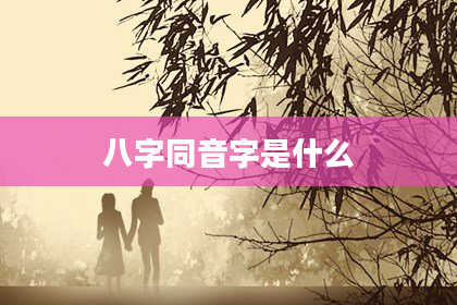 八字同音字是什么