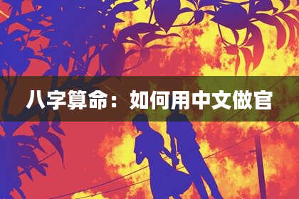 八字算命：如何用中文做官