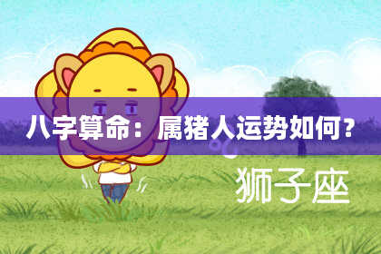 八字算命：属猪人运势如何？