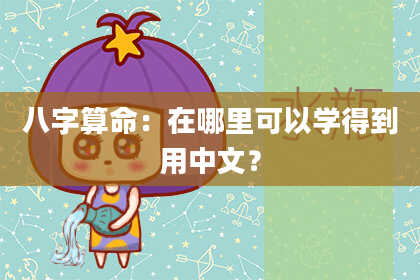 八字算命：在哪里可以学得到用中文？