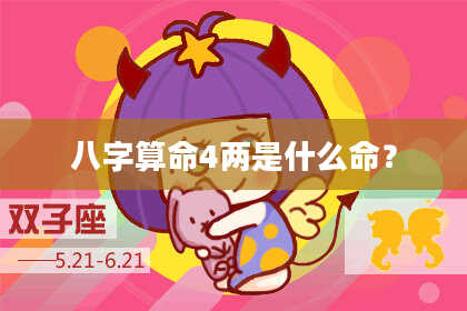 八字算命4两是什么命?