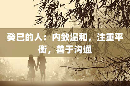 癸巳的人:内敛温和,注重平衡,善于沟通